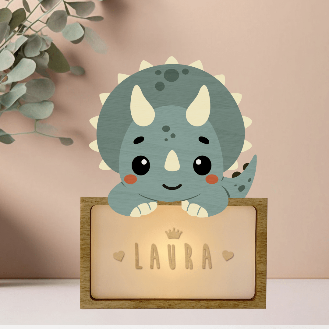 Lampara Infantil Personalizada Triceratops - Nanetes